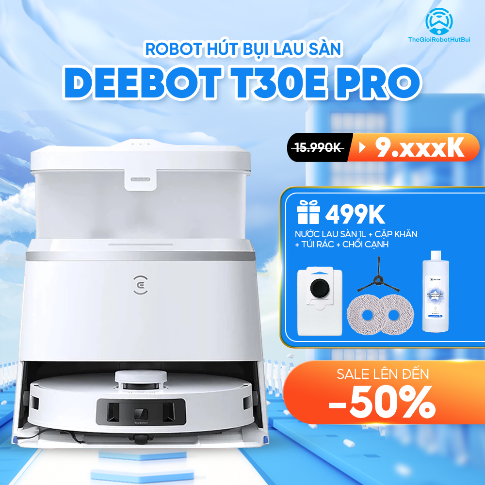 Robot Hút Bụi Lau Nhà Ecovacs Deebot T30e Pro Omni – Bản Quốc Tế – Bảo Hành Chính Hãng 12 Tháng