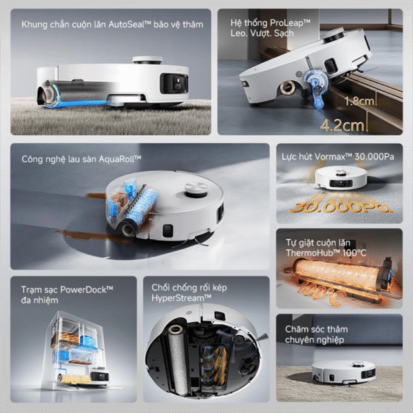 Robot hút bụi lau nhà Dreame Aqua 10 Roller – Bản Quốc Tế – Bảo Hành 24 Tháng