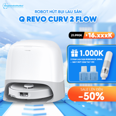 Robot hút bụi Roborock Qrevo Curv 2 Flow – Bảo hành chính hãng 24 Tháng