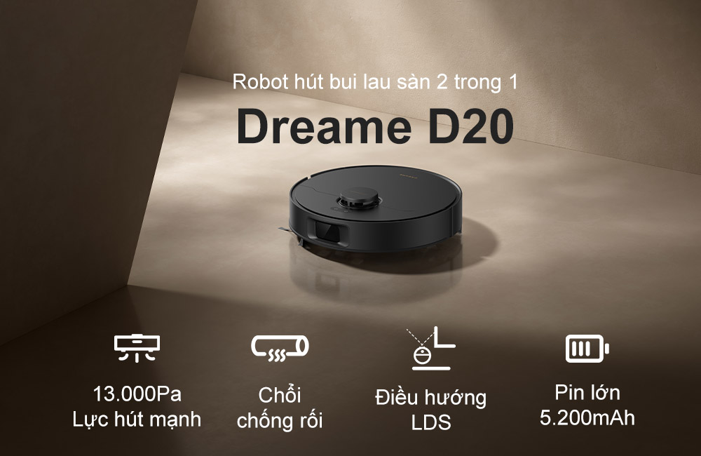 Robot hút bụi lau nhà Dreame D20 – Bản Quốc Tế – Bảo Hành 24 Tháng 31 D20 1 4