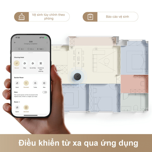 Robot hút bụi lau nhà Dreame D20 – Bản Quốc Tế – Bảo Hành 24 Tháng