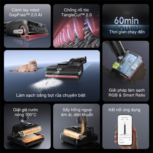 Máy hút bụi lau nhà Dreame H15 Pro FoamWash – Bản Quốc Tế – Bảo Hành 24 Tháng