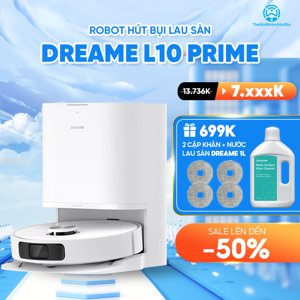 Robot hút bụi lau nhà Dreame L10 Prime – Bản Quốc Tế – Bảo Hành 24 Tháng