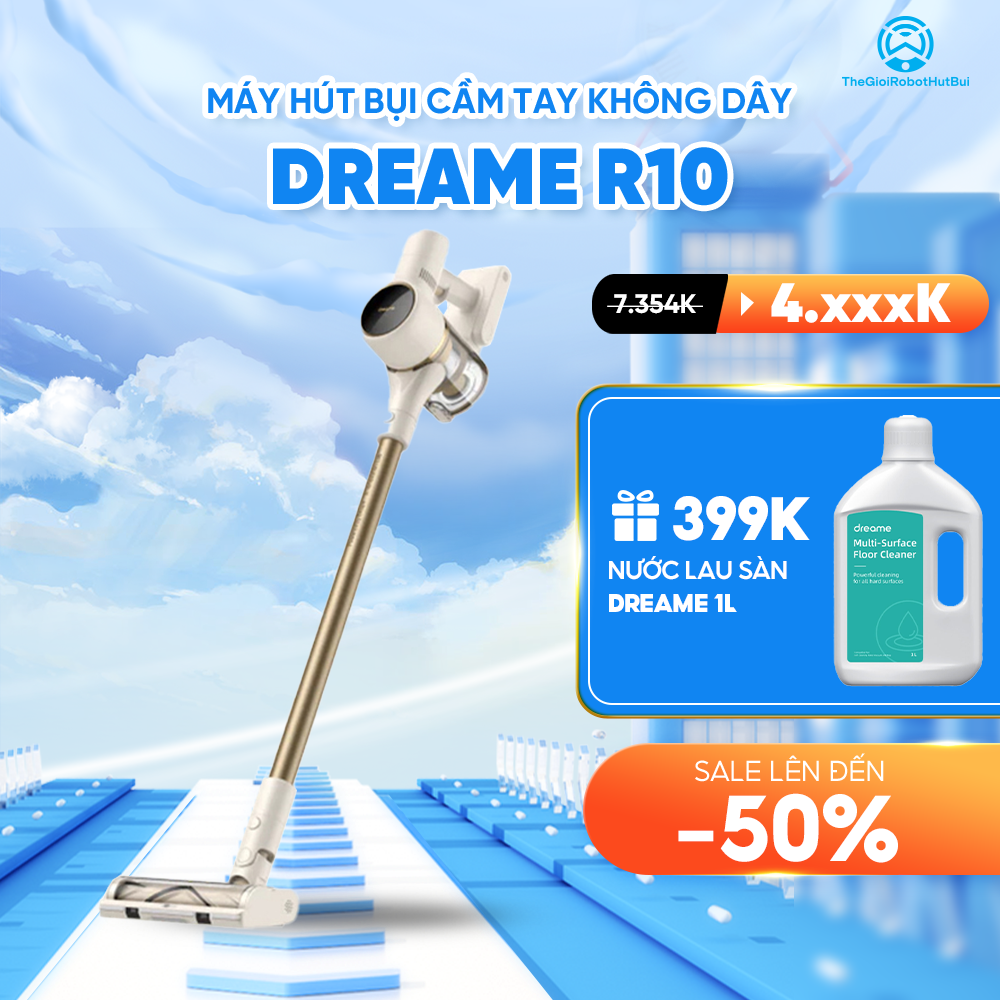 Máy Hút Bụi Cầm Tay Không Dây Dreame R10 – Hàng Quốc Tế – BH 12 Tháng