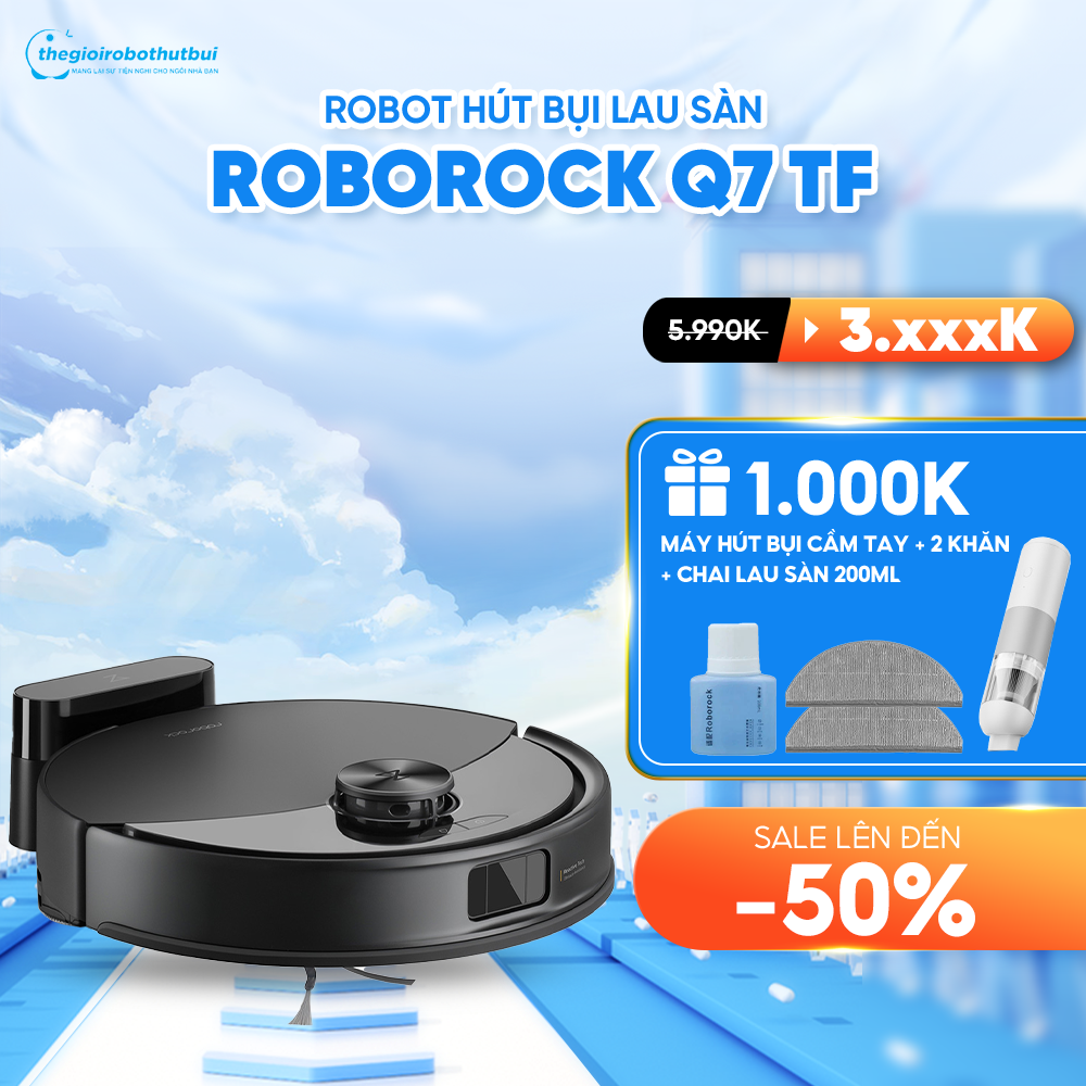Robot hút bụi Roborock Q7TF – Bảo hành chính hãng 24 Tháng