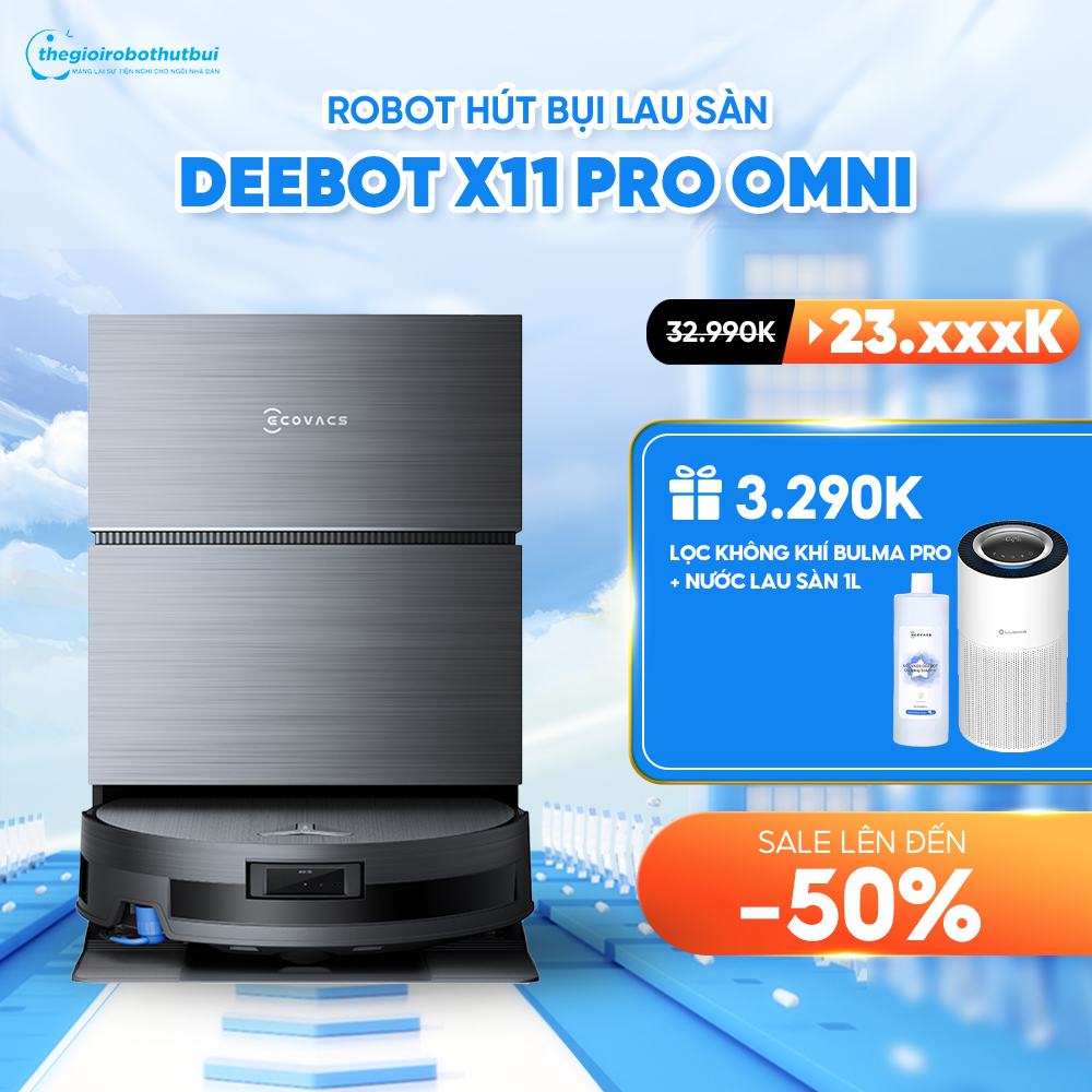 Robot hút bụi Ecovacs Deebot X11 Pro OMNI – Bảo hành chính hãng 24 tháng