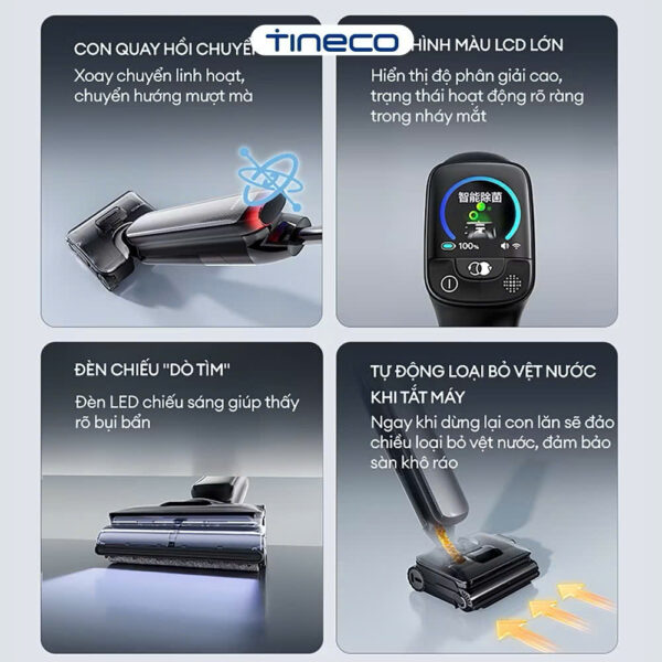 Máy lau nhà Tineco S9 Artist Steam Pro gập nghiêng 180° – Bảo hành chính hãng 24 Tháng