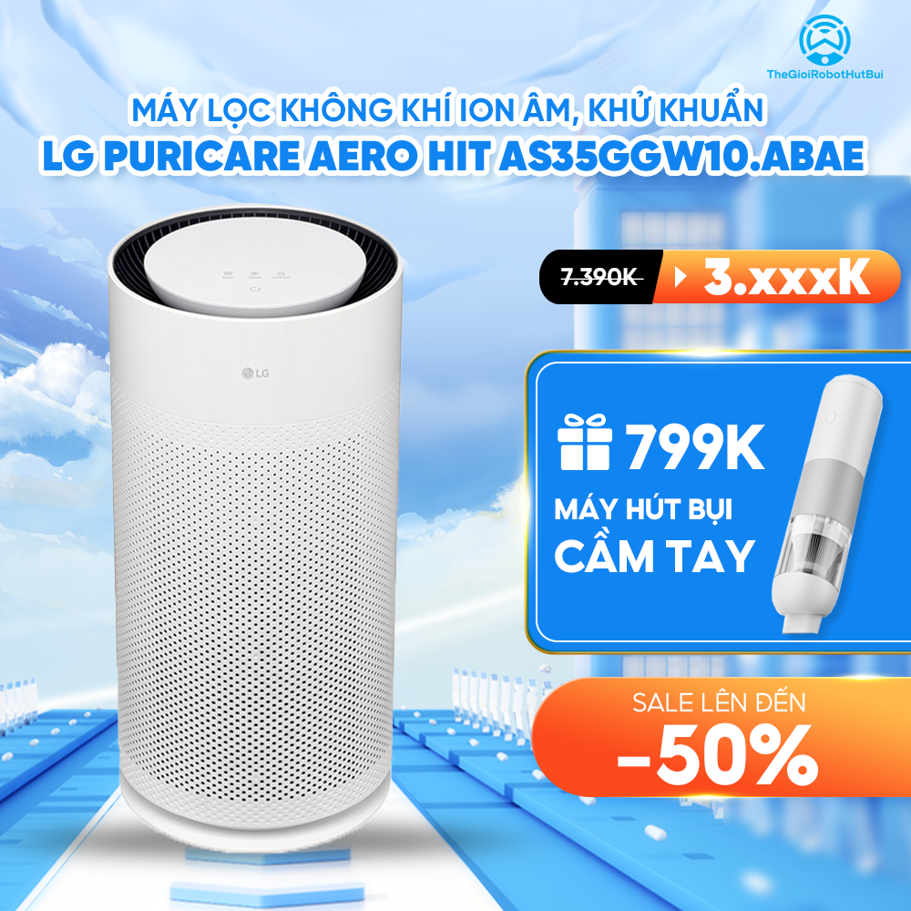 Máy Lọc Không Khí LG PuriCare Aero Hit AS35GGW10.ABAE – Hàng Chính Hãng – BH 12 Tháng