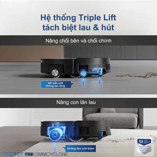 Robot hút bụi Ecovacs Deebot X11 OmniCyclone – Bảo hành chính hãng 24 tháng