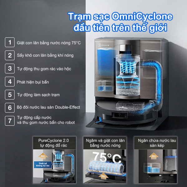 Robot hút bụi Ecovacs Deebot X11 OmniCyclone – Bảo hành chính hãng 24 tháng