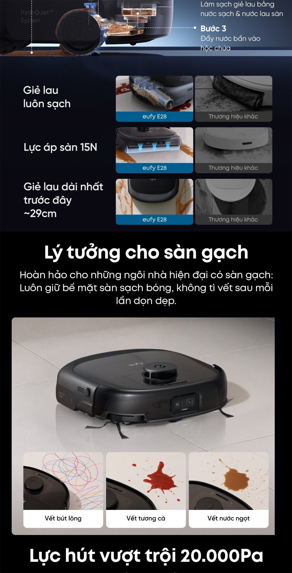 Robot hút bụi Eufy E28 - Bảo hành chính hãng 24 tháng 55 Eufy 4