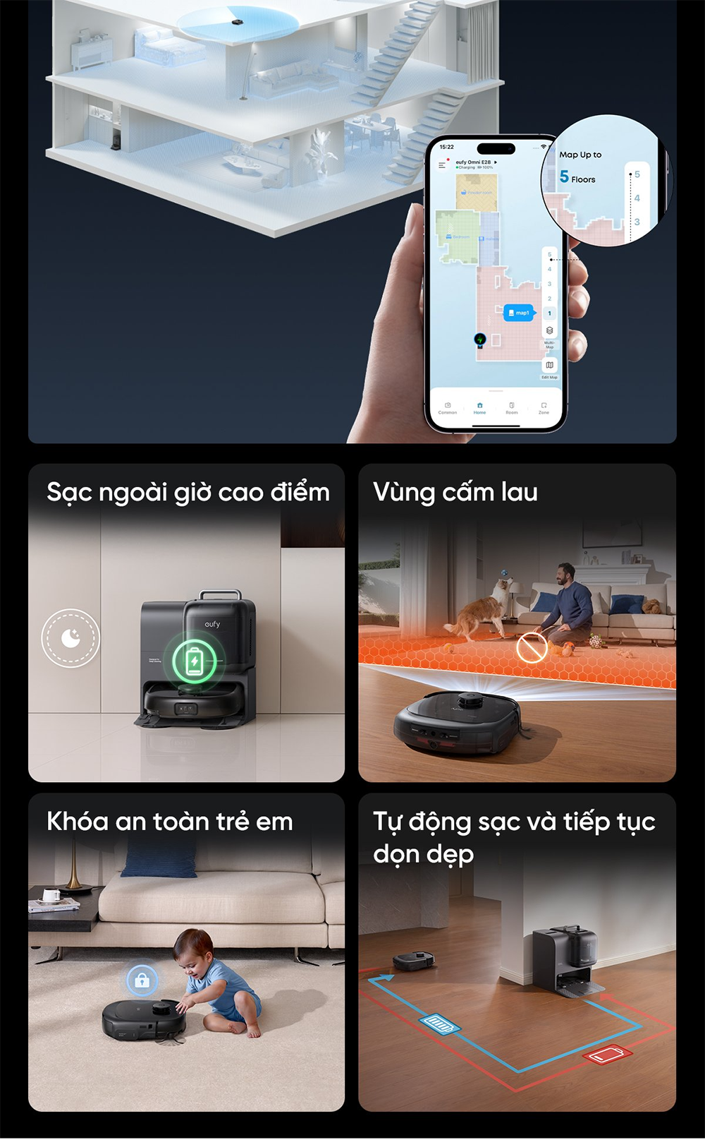 Robot hút bụi Eufy E28 - Bảo hành chính hãng 24 tháng 60 Eufy 9