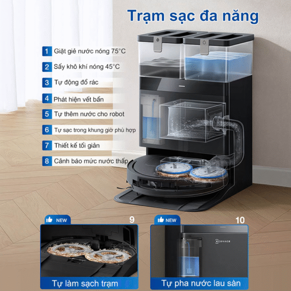 Robot hút bụi Ecovacs Deebot T50 Pro Omni Gen 2 – Bảo hành chính hãng 24 tháng