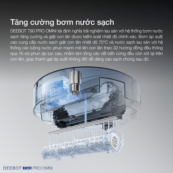 Robot hút bụi Ecovacs Deebot T90 Pro Omni – Bảo hành chính hãng 24 tháng