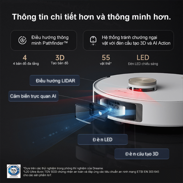 Robot Hút Bụi Lau Nhà Dreame L20 Ultra – Bản Quốc Tế – Bảo Hành 24 Tháng