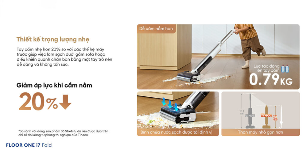 Máy hút bụi lau nhà Tineco Floor One i7 Fold - Bảo hành 24 tháng 74 i7 Fold 8