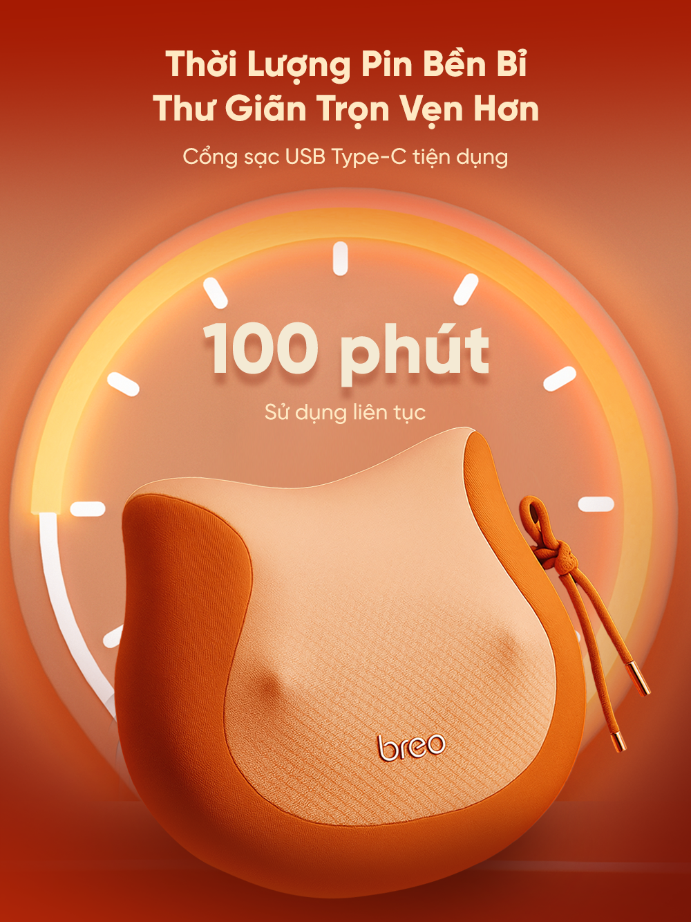 Gối Massage Lưng BREO Back 2F | Kĩ Thuật Massage Như Tay Người - Cao Su Non Êm Ái - Vỏ Tháo Rời | Bảo hành 12 Tháng 64 BREO Back 2F 10