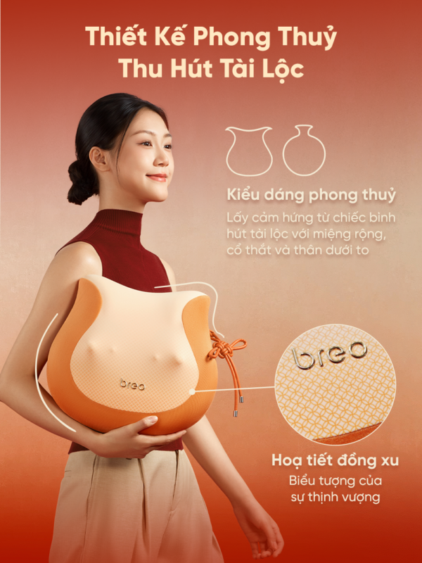 Gối Massage Lưng BREO Back 2F | Kĩ Thuật Massage Như Tay Người – Cao Su Non Êm Ái – Vỏ Tháo Rời | Bảo hành 12 Tháng
