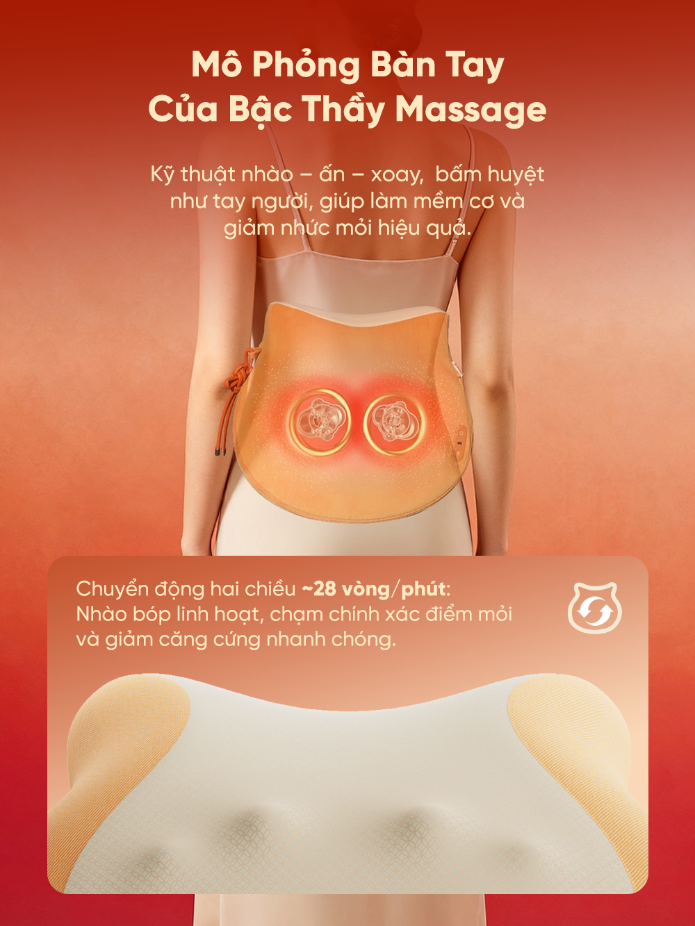 Gối Massage Lưng BREO Back 2F | Kĩ Thuật Massage Như Tay Người - Cao Su Non Êm Ái - Vỏ Tháo Rời | Bảo hành 12 Tháng 60 BREO Back 2F 6