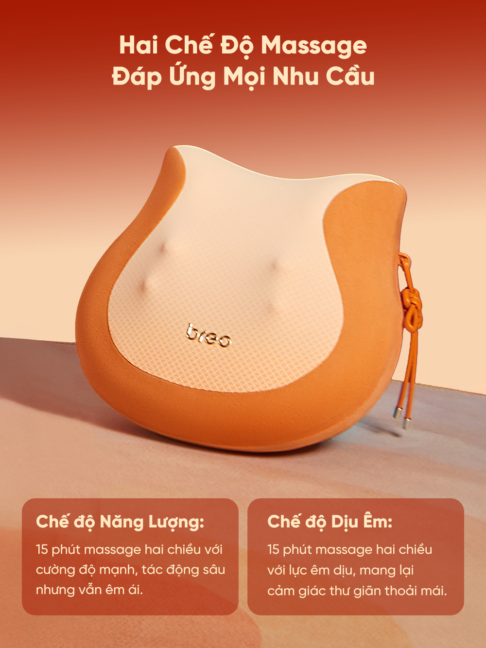 Gối Massage Lưng BREO Back 2F | Kĩ Thuật Massage Như Tay Người - Cao Su Non Êm Ái - Vỏ Tháo Rời | Bảo hành 12 Tháng 61 BREO Back 2F 7
