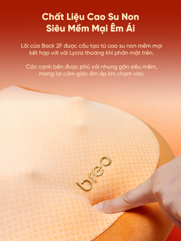 Gối Massage Lưng BREO Back 2F | Kĩ Thuật Massage Như Tay Người – Cao Su Non Êm Ái – Vỏ Tháo Rời | Bảo hành 12 Tháng