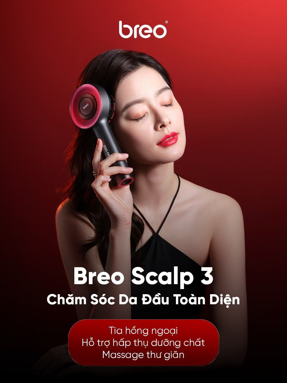 Lược Điện Massage Da Đầu Breo Scalp 3 | Hỗ Trợ Mọc Tóc - Khoang Chứa Serum - Ánh Sáng Đỏ | Bảo hành 12 Tháng 46 BREO Scalp 3 2