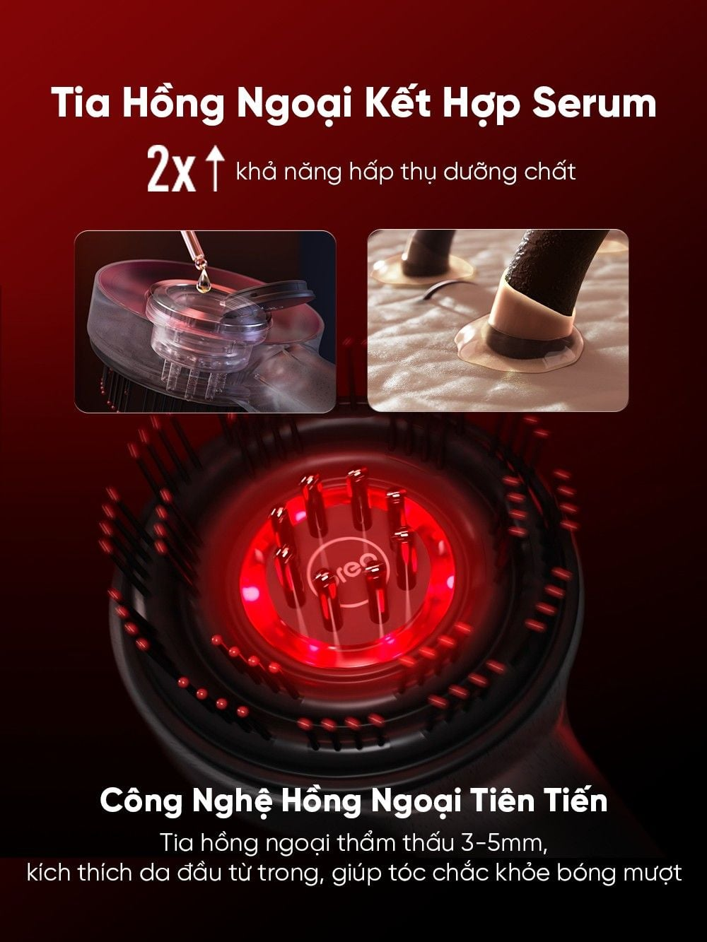 Lược Điện Massage Da Đầu Breo Scalp 3 | Hỗ Trợ Mọc Tóc - Khoang Chứa Serum - Ánh Sáng Đỏ | Bảo hành 12 Tháng 49 BREO Scalp 3 5