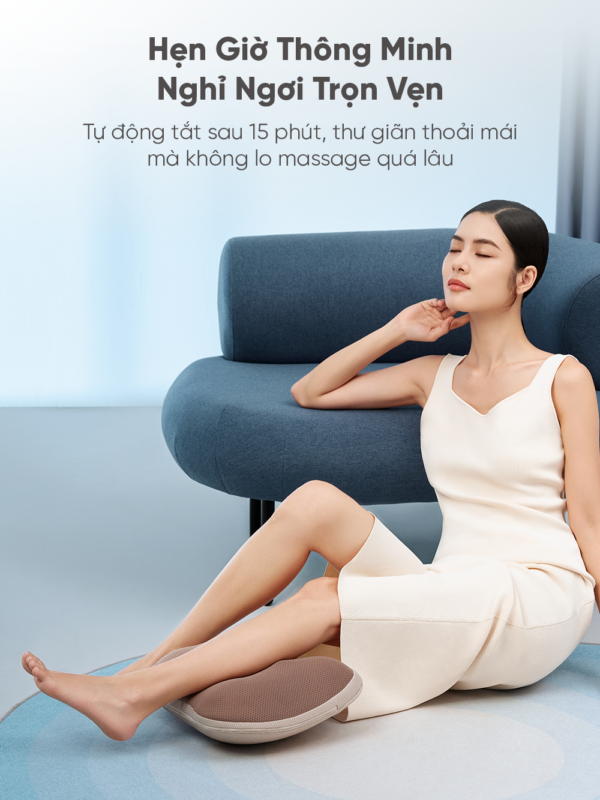 Gối Massage Lưng BREO Back 2 | Xoa Bóp Chườm Nóng – Có Dây Cài Cố Định – Sử Dụng Không Dây | Bảo hành 12 Tháng