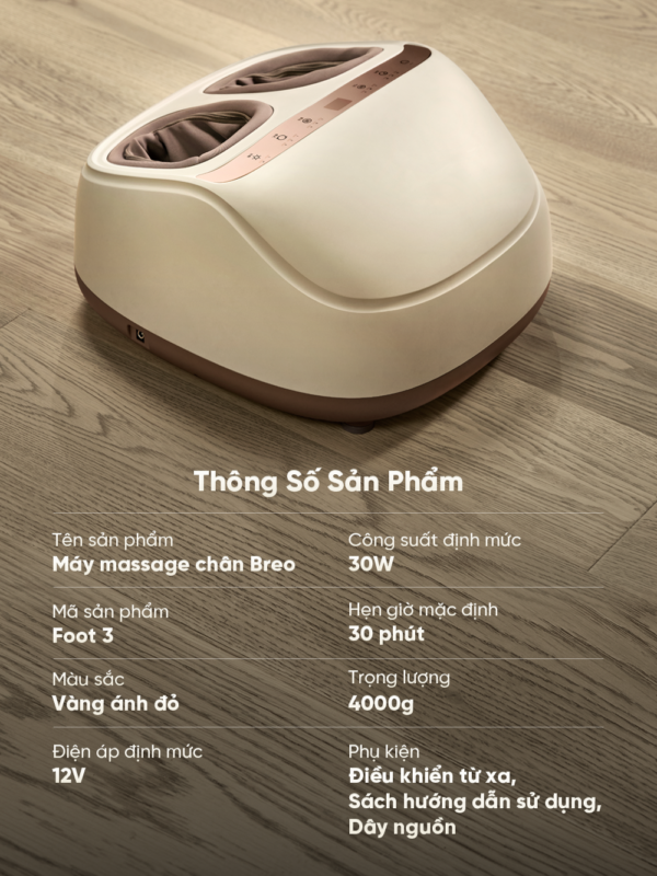 Máy Massage Chân BREO Foot 3 | Mô Phỏng Kỹ Thuật Bấm Huyệt Y Học Cổ Truyền  | Bảo hành 12 Tháng