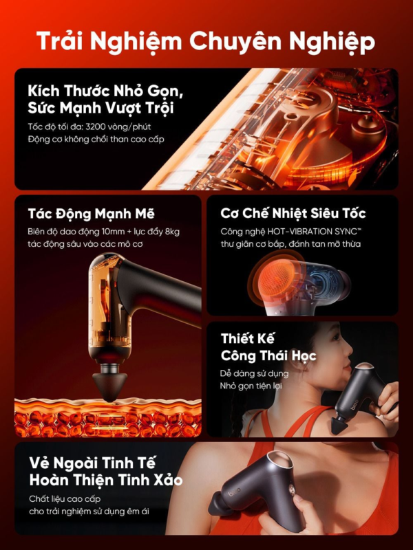 Máy Massage Cầm Tay Breo Lucky 7 | Đầu Silicon Giảm Đau Mỏi Cơ – Kết Hợp Đầu Làm Nóng – Nhỏ Gọn | Bảo hành 12 Tháng