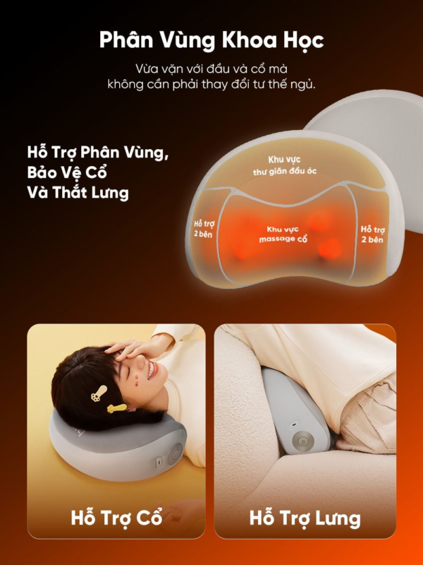 Gối Massage Cổ Vai Gáy Breo P2 | Massage Như Tay Người – Sử Dụng Không Dây – Êm Như Gối Ngủ | Bảo hành 12 Tháng