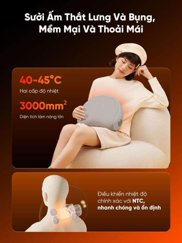 Gối Massage Cổ Vai Gáy Breo P2 | Massage Như Tay Người – Sử Dụng Không Dây – Êm Như Gối Ngủ | Bảo hành 12 Tháng