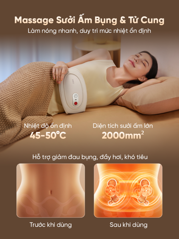 Máy Massage Lưng Cột Sống Breo P3 | Xoa Bóp Êm Ái – Chườm Ấm Thư Giãn – Đai Đeo Tiện Lợi | Bảo hành 12 Tháng