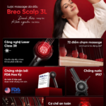 Lược Điện Massage Da Đầu BREO Scalp 3L | Ánh Sáng Laser 3R – Phát Triển Nang Tóc | Bảo hành 12 Tháng
