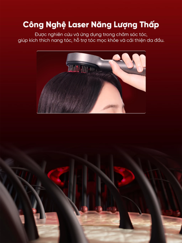 Lược Điện Massage Da Đầu BREO Scalp 3L | Ánh Sáng Laser 3R – Phát Triển Nang Tóc | Bảo hành 12 Tháng