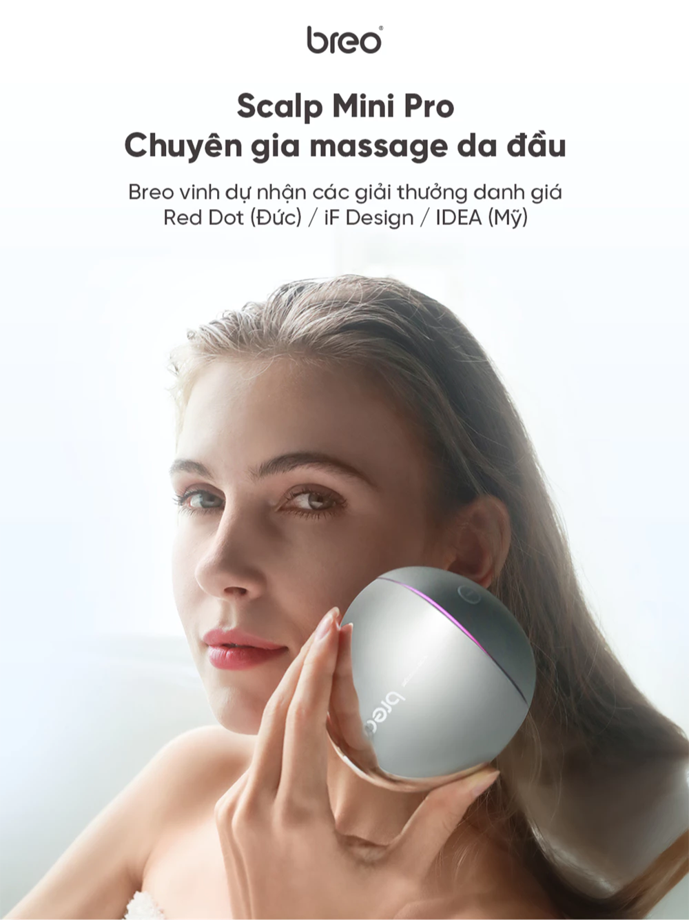 Máy Massage Da Đầu BREO Scalp Mini Pro | Ánh Sáng Hồng Ngoại Kích Thích Mọc Tóc - Chống Nước | Bảo hành 12 Tháng 46 Breo Scalp Mini Pro 1