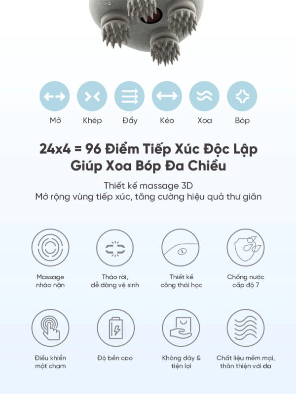 Máy Massage Da Đầu BREO Scalp Mini Pro | Ánh Sáng Hồng Ngoại Kích Thích Mọc Tóc – Chống Nước | Bảo hành 12 Tháng