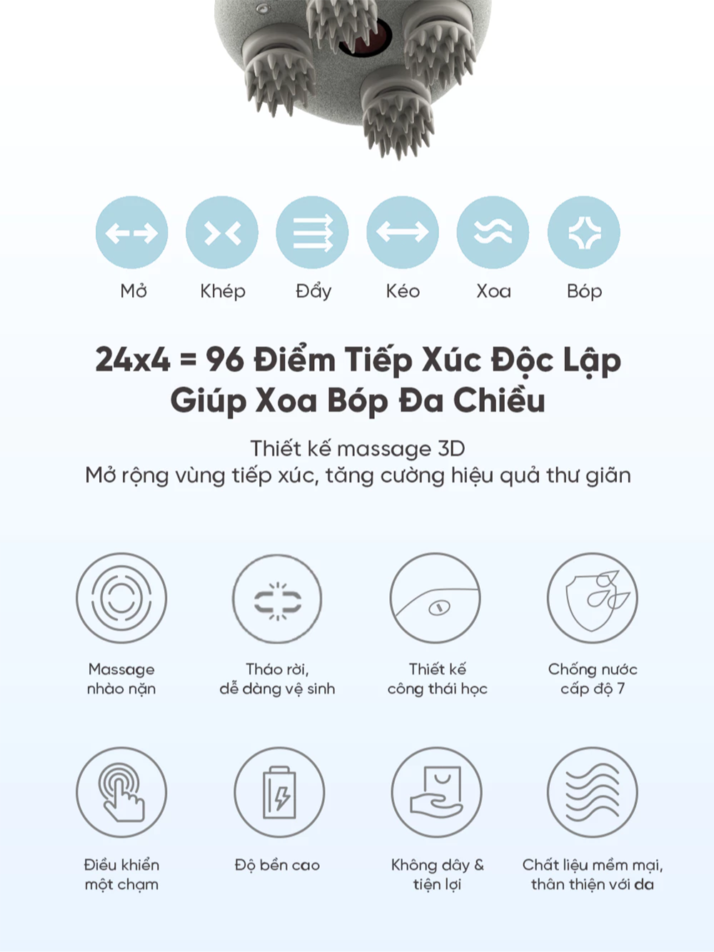 Máy Massage Da Đầu BREO Scalp Mini Pro | Ánh Sáng Hồng Ngoại Kích Thích Mọc Tóc - Chống Nước | Bảo hành 12 Tháng 49 Breo Scalp Mini Pro 6