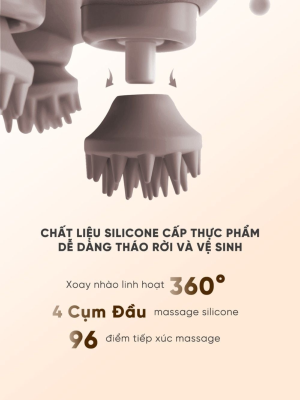 Máy Massage Da Đầu BREO Scalp Mini | Đầu Silicon Lưu Thông Khí Huyết – Kích Thích Mọc Tóc – Chống Nước | Bảo hành 12 Tháng