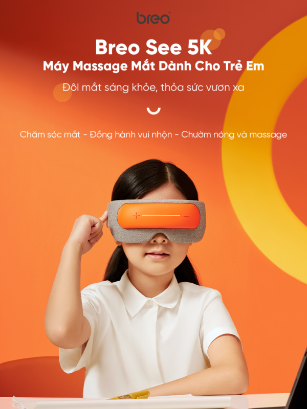 Máy Massage Mắt Trẻ Em BREO See 5K | Bảo Vệ Thị Lực – Ấn Huyệt Sưởi Ấm Thư Giãn – Giảm Nhức Mỏi Mắt  | Bảo hành 12 Tháng