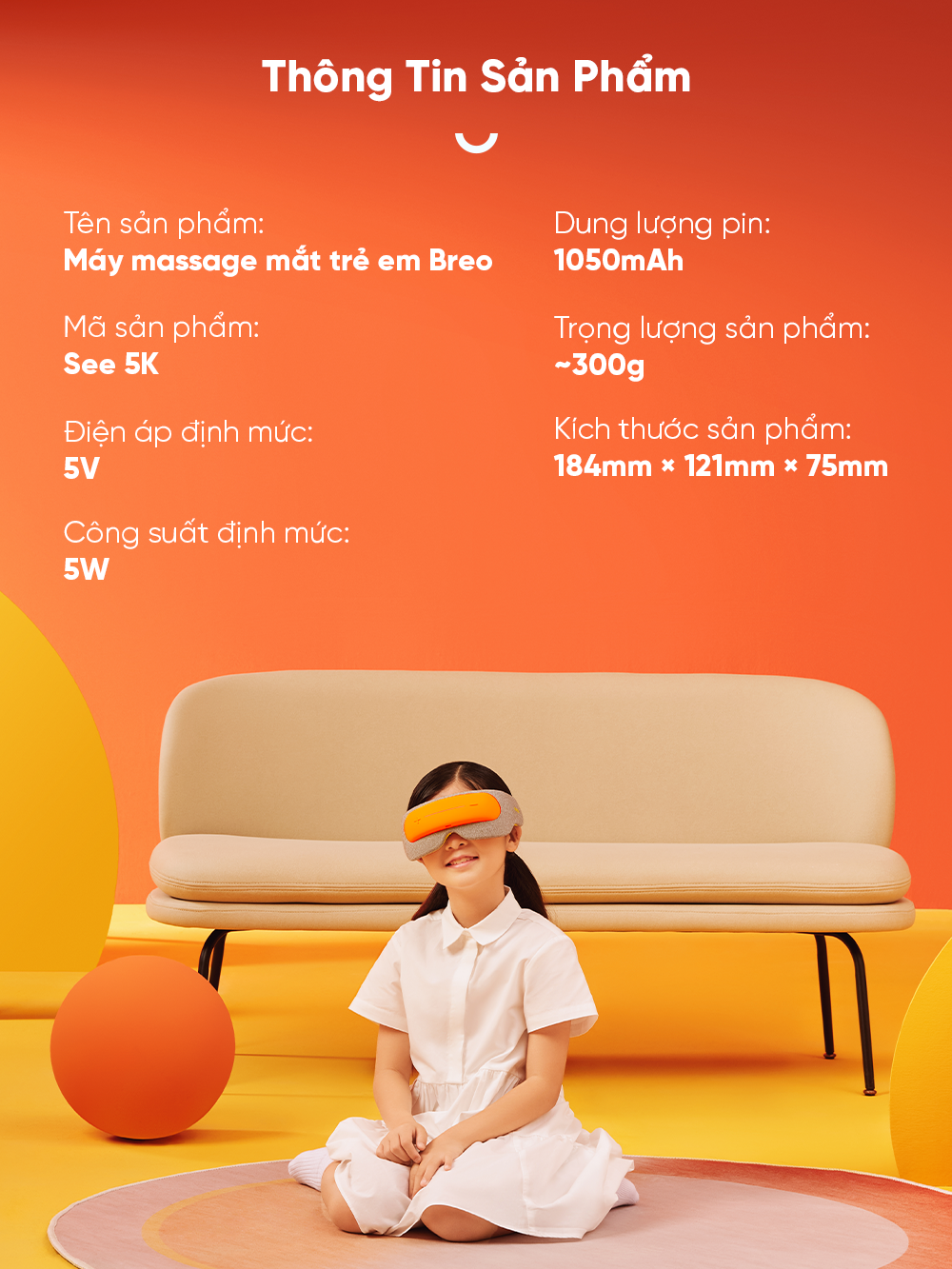 Máy Massage Mắt Trẻ Em BREO See 5K | Bảo Vệ Thị Lực - Ấn Huyệt Sưởi Ấm Thư Giãn - Giảm Nhức Mỏi Mắt | Bảo hành 12 Tháng 77 Breo See 5K 14