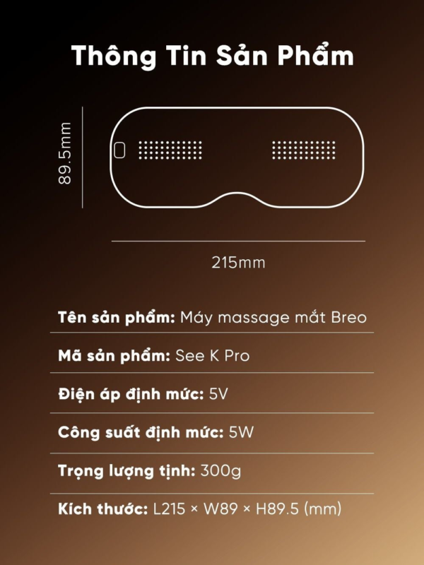 Máy Massage Mắt BREO See K Pro | Giảm Thâm Nhức Mỏi Mắt – Chườm Lạnh Và Nóng Thư Giãn Mắt | Bảo hành 12 Tháng