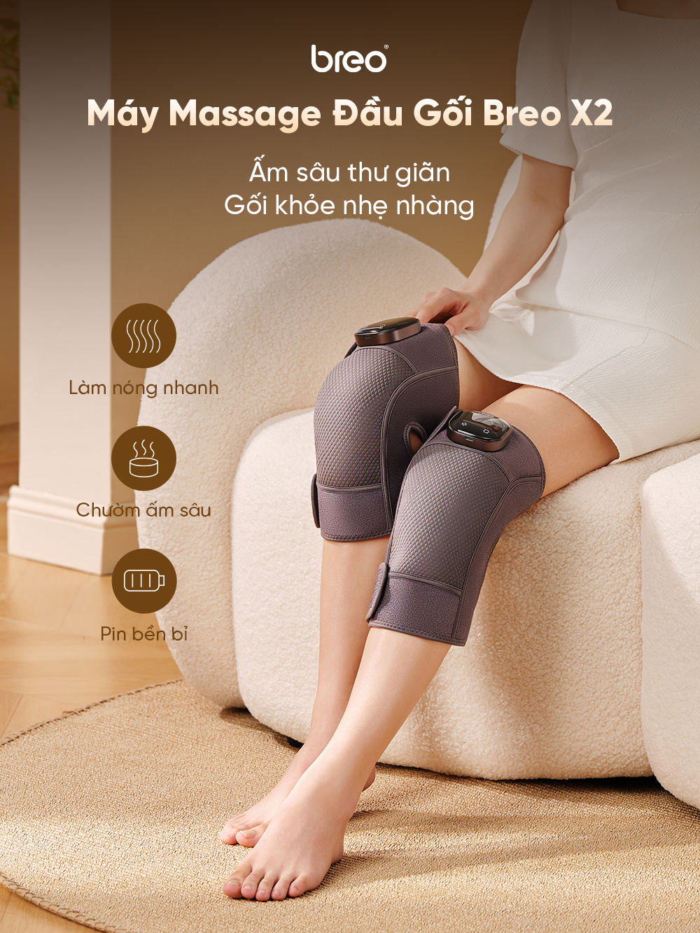 Máy Massage Đầu Gối BREO X2 | Kết Hợp Ngải Cứu - Chườm Ấm Giảm Đau Khớp Gối | Bảo hành 12 Tháng 58 Breo X2 1
