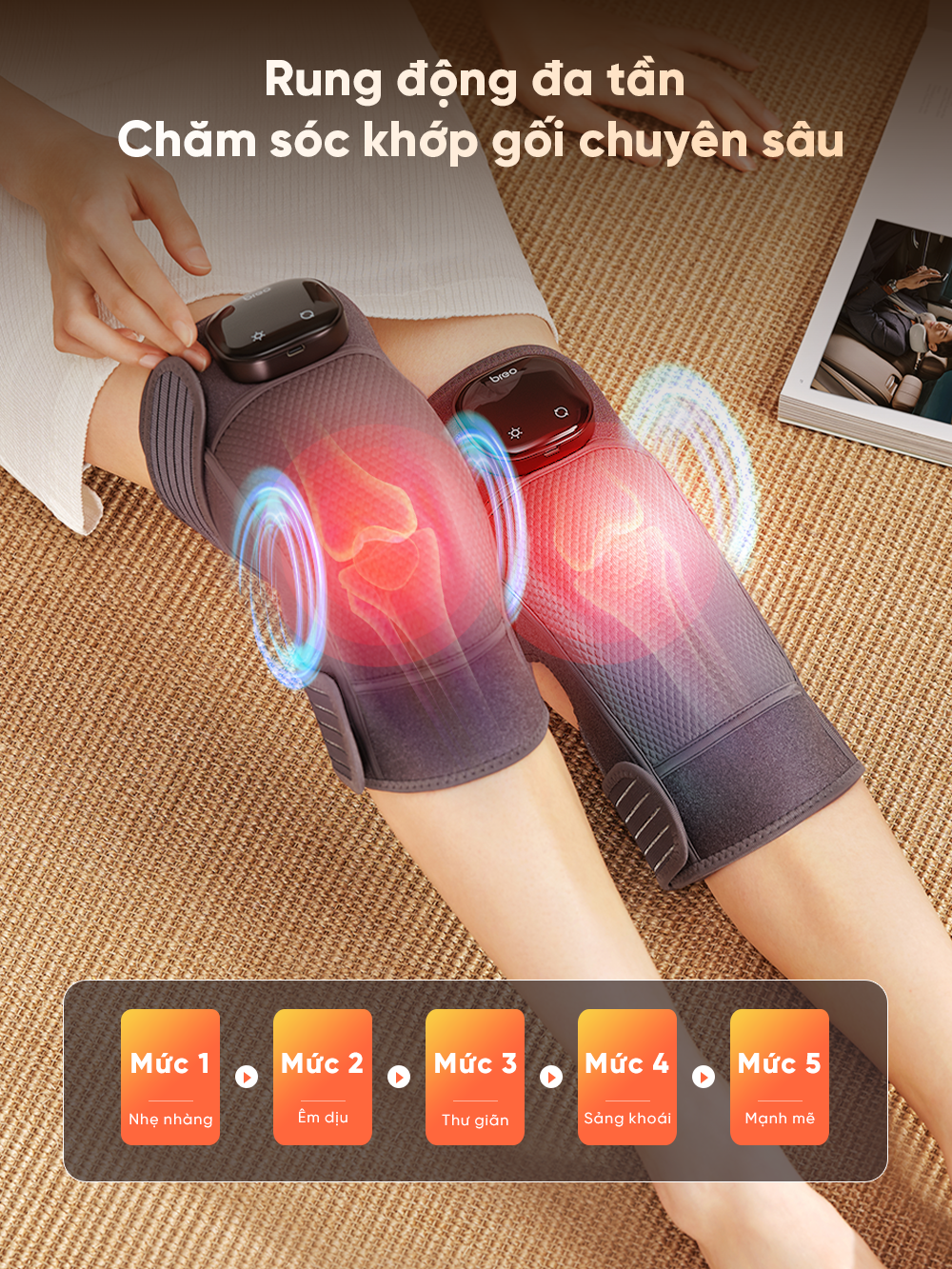 Máy Massage Đầu Gối BREO X2 | Kết Hợp Ngải Cứu - Chườm Ấm Giảm Đau Khớp Gối | Bảo hành 12 Tháng 61 Breo X2 4