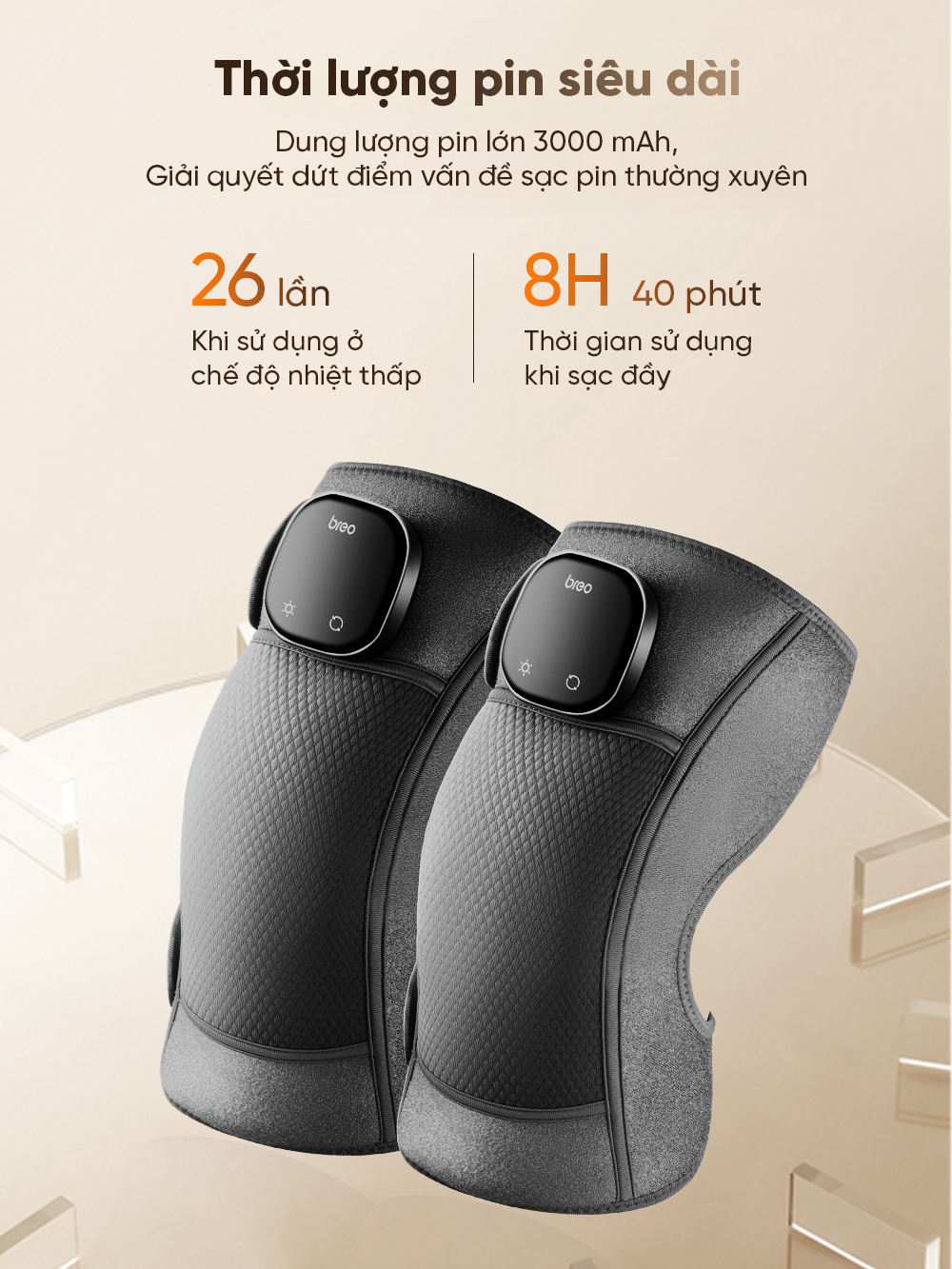 Máy Massage Đầu Gối BREO X2 | Kết Hợp Ngải Cứu - Chườm Ấm Giảm Đau Khớp Gối | Bảo hành 12 Tháng 65 Breo X2 8