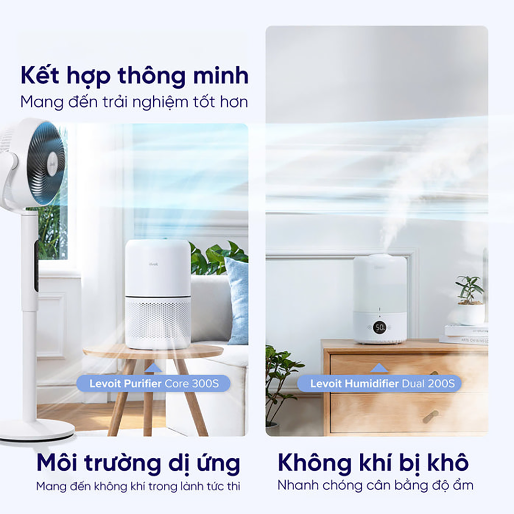 Quạt Tuần Hoàn Không Khí Levoit CirculAir 22.9cm | Cảm biến nhiệt độ- 12 cấp gió - Mát đến 30m - Xoay đa hướng | Bảo hành 24 Tháng 50 Levoit CirculAir 2 1