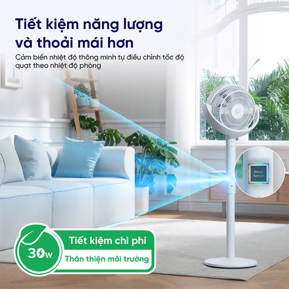 Quạt Tuần Hoàn Không Khí Levoit CirculAir 22.9cm | Cảm biến nhiệt độ- 12 cấp gió - Mát đến 30m - Xoay đa hướng | Bảo hành 24 Tháng 54 Levoit CirculAir 6 1