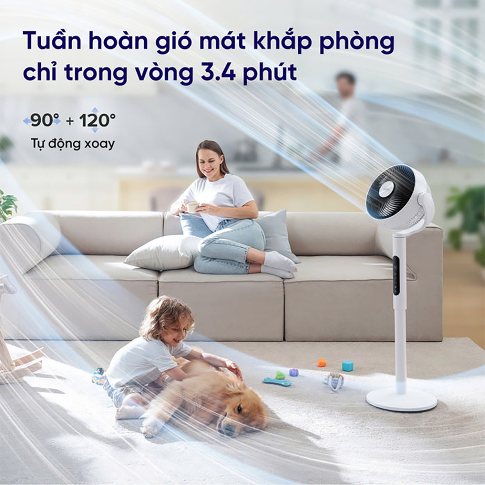 Quạt Tuần Hoàn Không Khí Levoit CirculAir 22.9cm | Cảm biến nhiệt độ- 12 cấp gió - Mát đến 30m - Xoay đa hướng | Bảo hành 24 Tháng 55 Levoit CirculAir 7 1