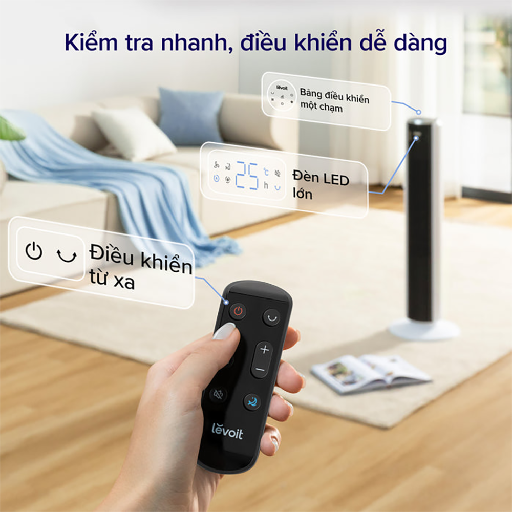 Quạt Tháp Điều Hòa Thông Minh Levoit Classic 36 inches | Cảm biến nhiệt độ - 12 cấp gió | Bảo hành 24 Tháng 53 Levoit Classic 5