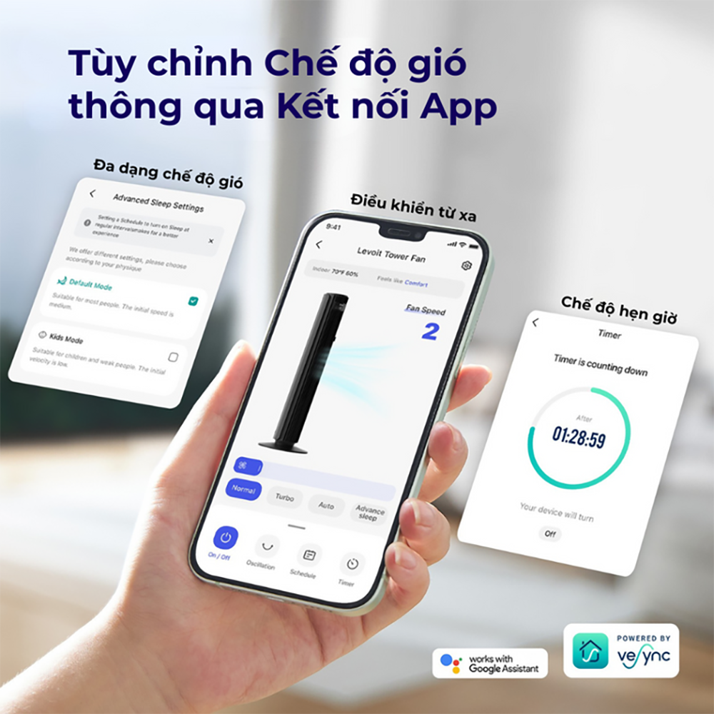 Quạt Tháp Điều Hòa Levoit Smart Wifi 42 inches | Kết nối app - Cảm biến nhiệt độ - 12 cấp gió | Bảo hành 24 Tháng 61 Levoit Smart Wifi 42 7
